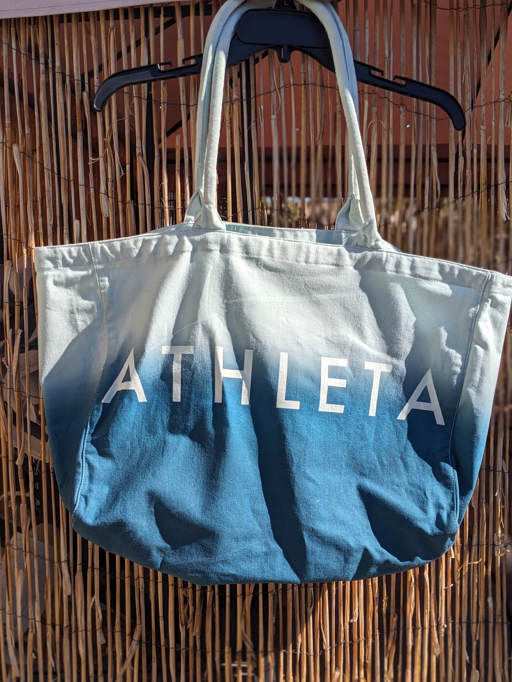 Athleta Ombre Blue Canvas Tote Bag